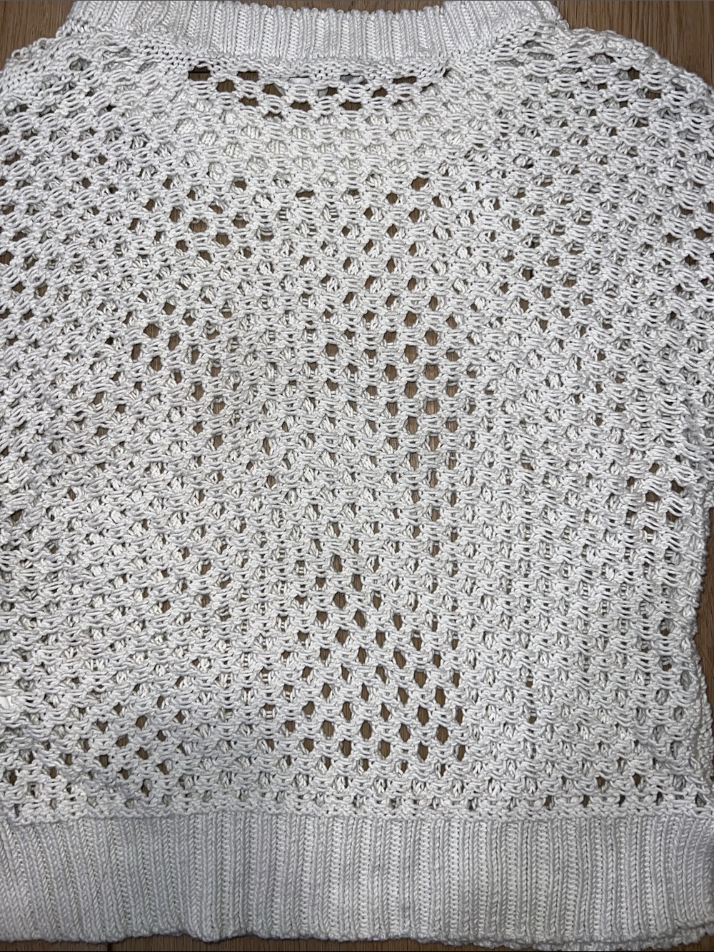 Bluenotes Open-Knit Crochet Ivory Crewneck Sweater - Picture 14 of 15